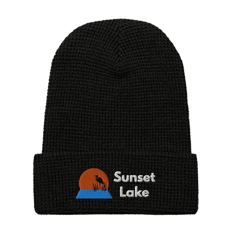 Dark Waffle Beanie w/Embroidered Logo