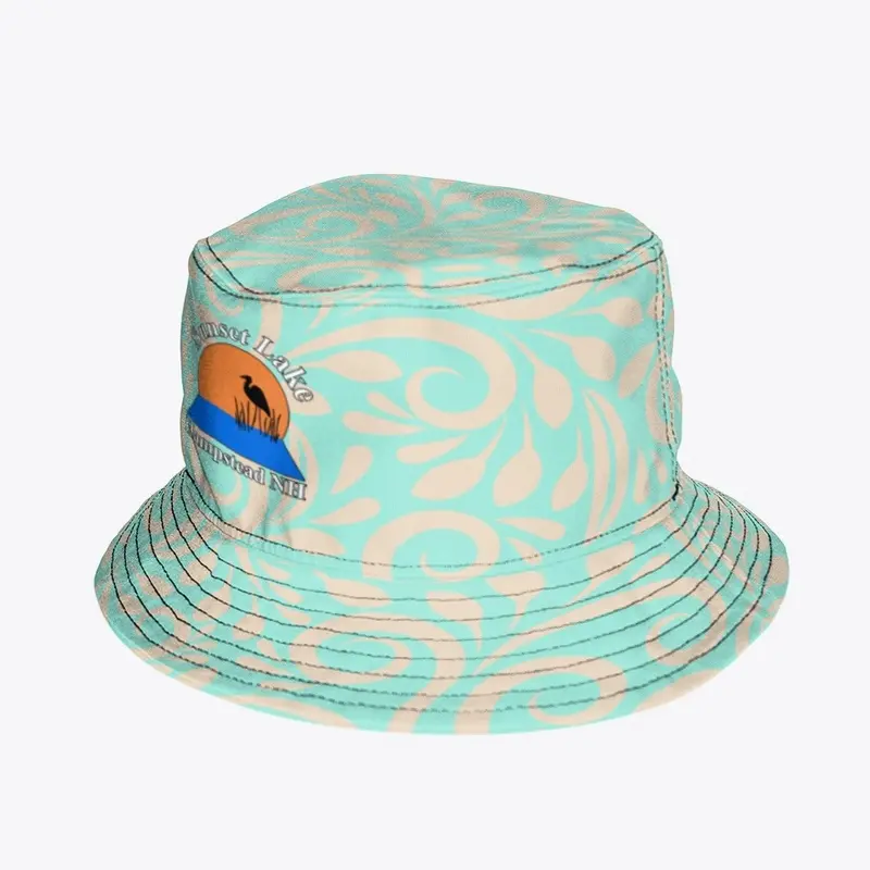 Bucket Hat w/Logo and Pattern Print