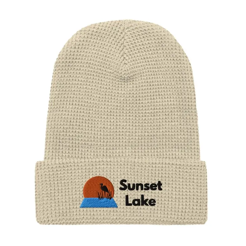 Light Waffle Beanie w/Embroidered Logo