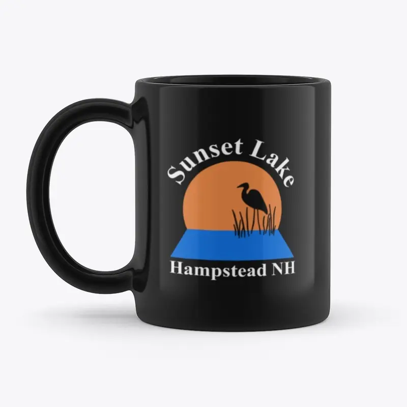 Sunset Lake Black Mug