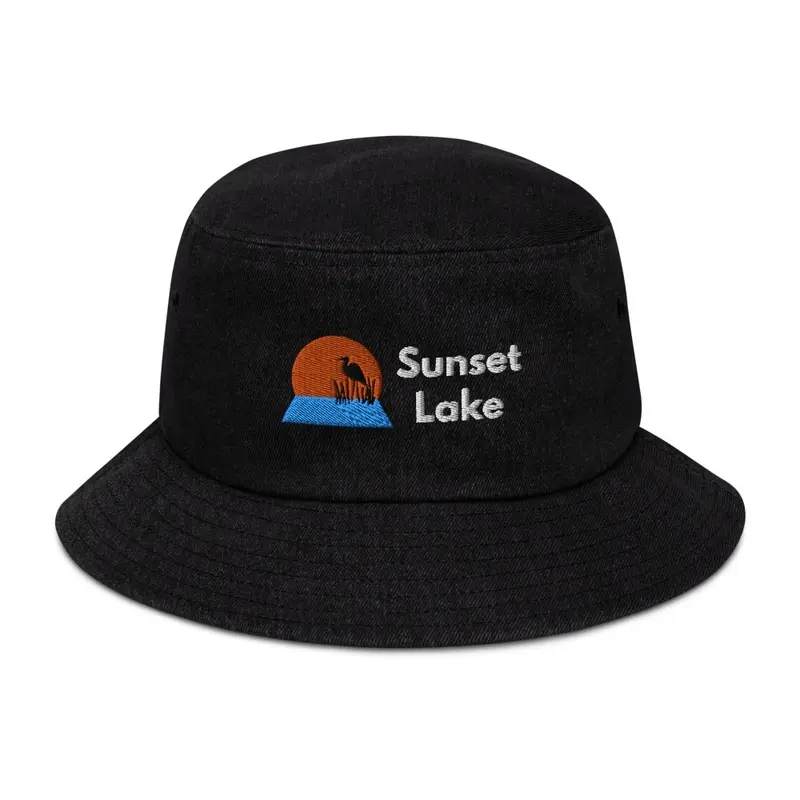 Denim Bucket Hat w/Embroidered Logo